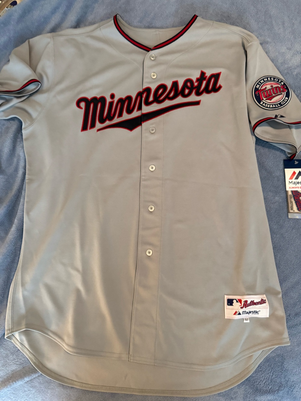 Majestic Gray Twins Miguel Sano Autographed Jersey with JSA Authentication